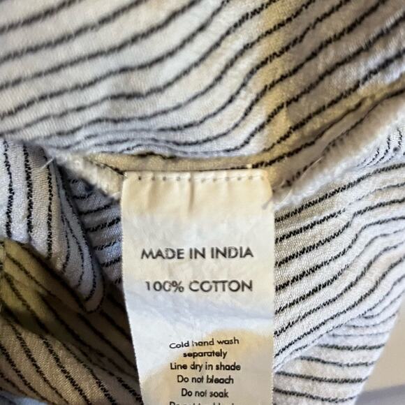 Solito Cotton Striped Beach Swim Cover-Up Tunic Hooded Pockets Resortwear M - Picture 12 of 12